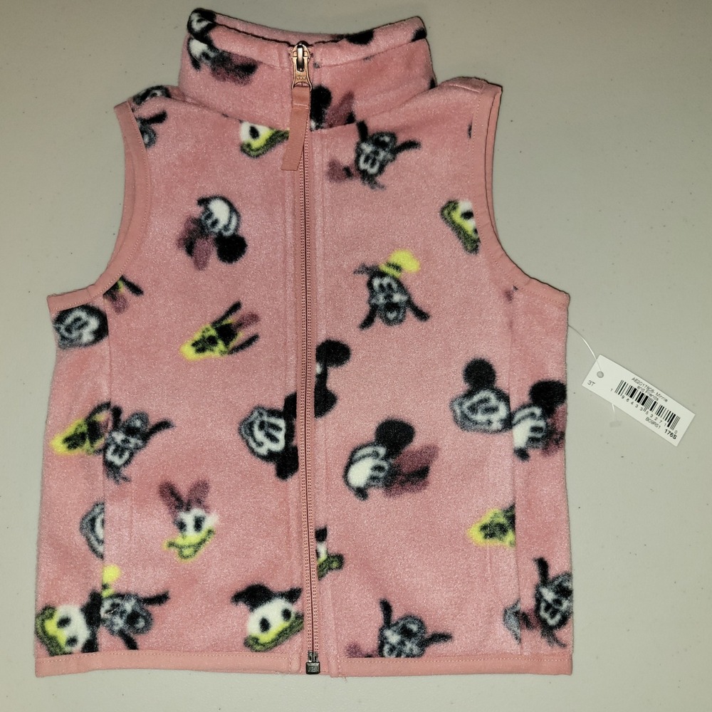 Disney Amazon Essentials Pink Mickey, Minnie, Goofy, Donald & Daisy Fleece Vest